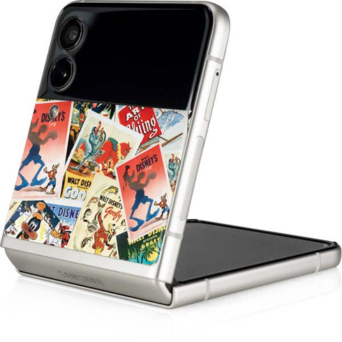 Disney Friends Retro Goofy Stamps Art Galaxy Z Flip4 5G Skin